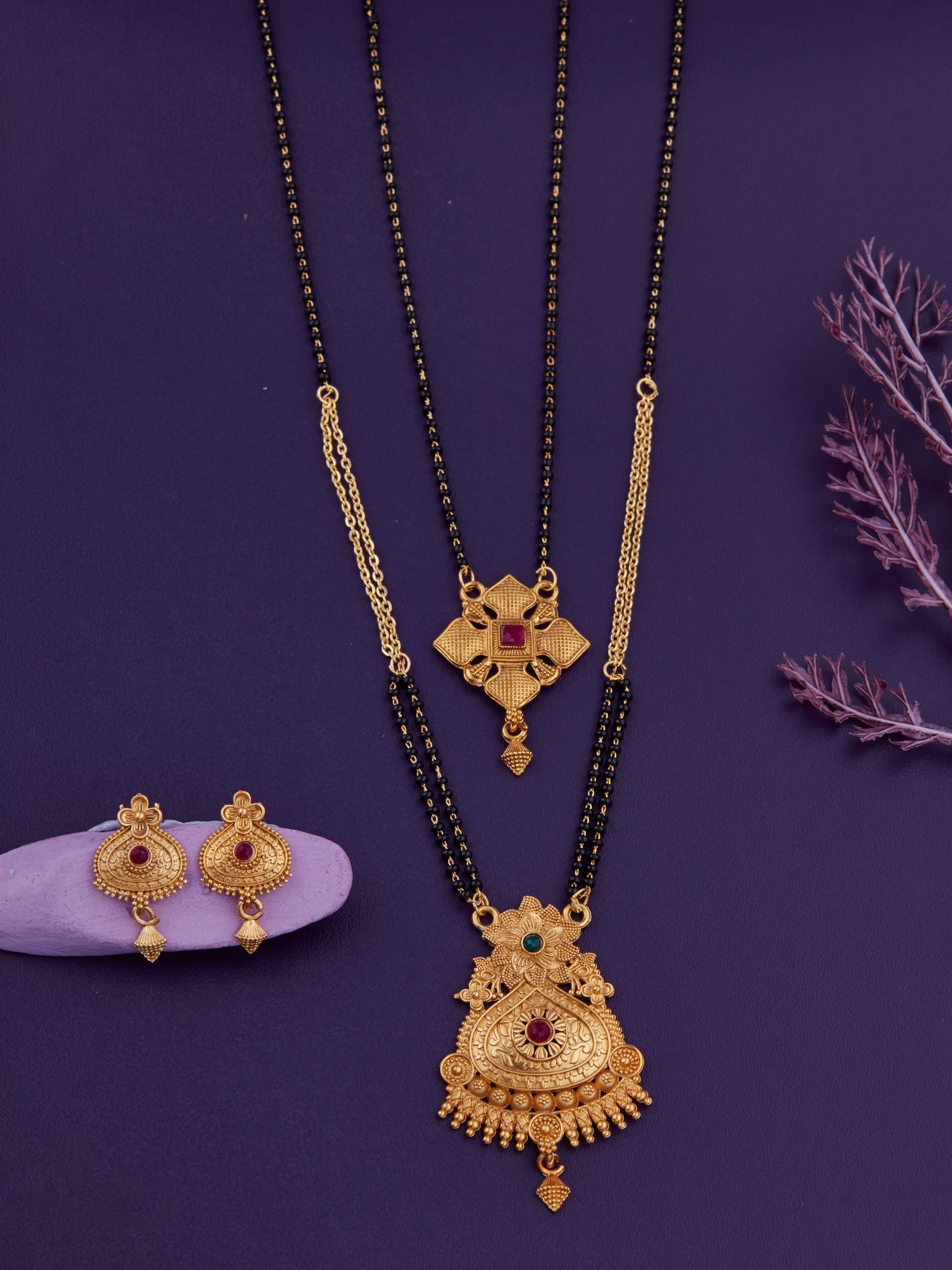 KIEICE Golden Mangalsutra Set ( Pack of 2 ) KIEICE Golden Mangalsutra Set ( Pack of 2 )