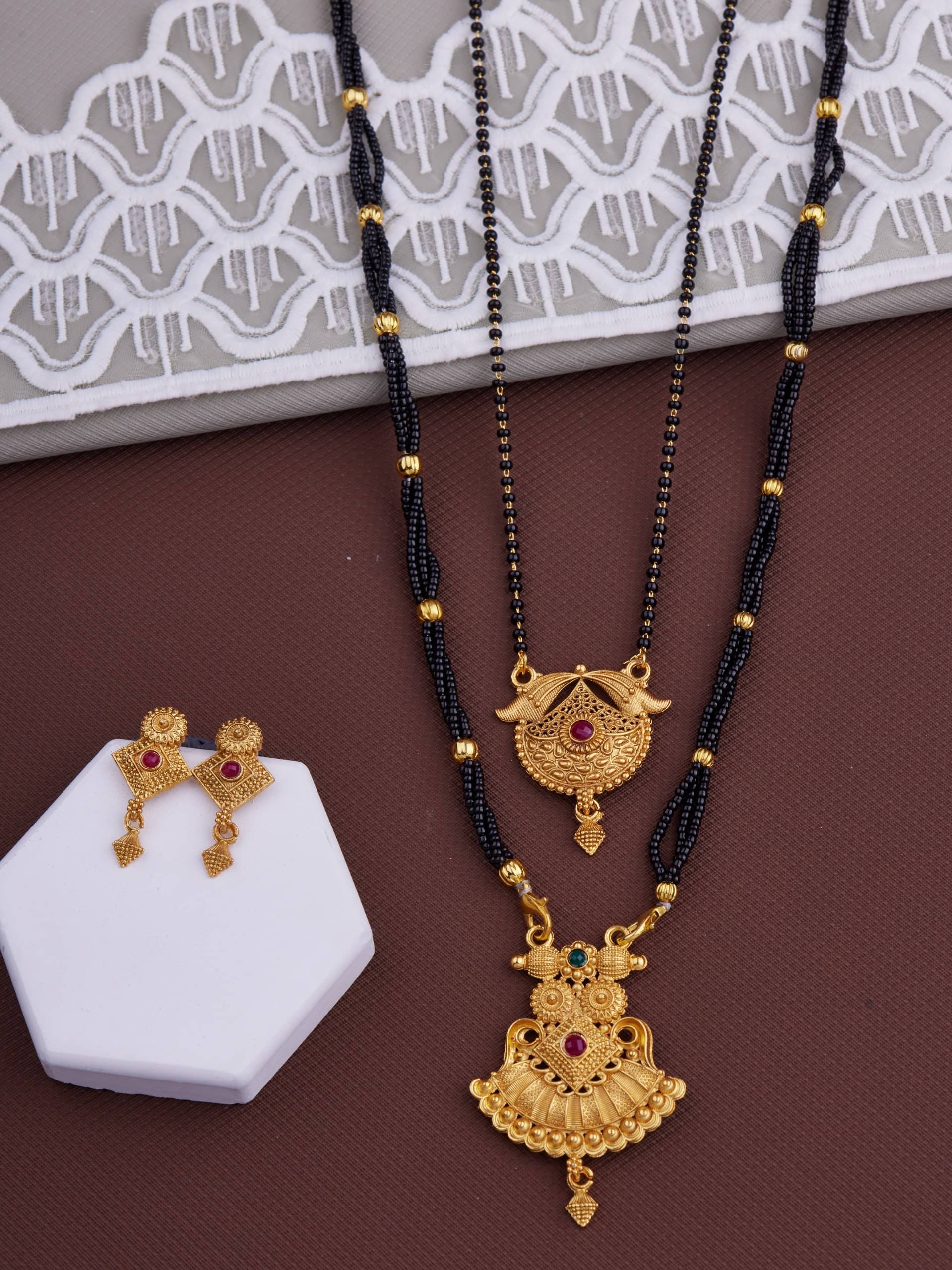     			KIEICE Golden Mangalsutra Set ( Pack of 2 )