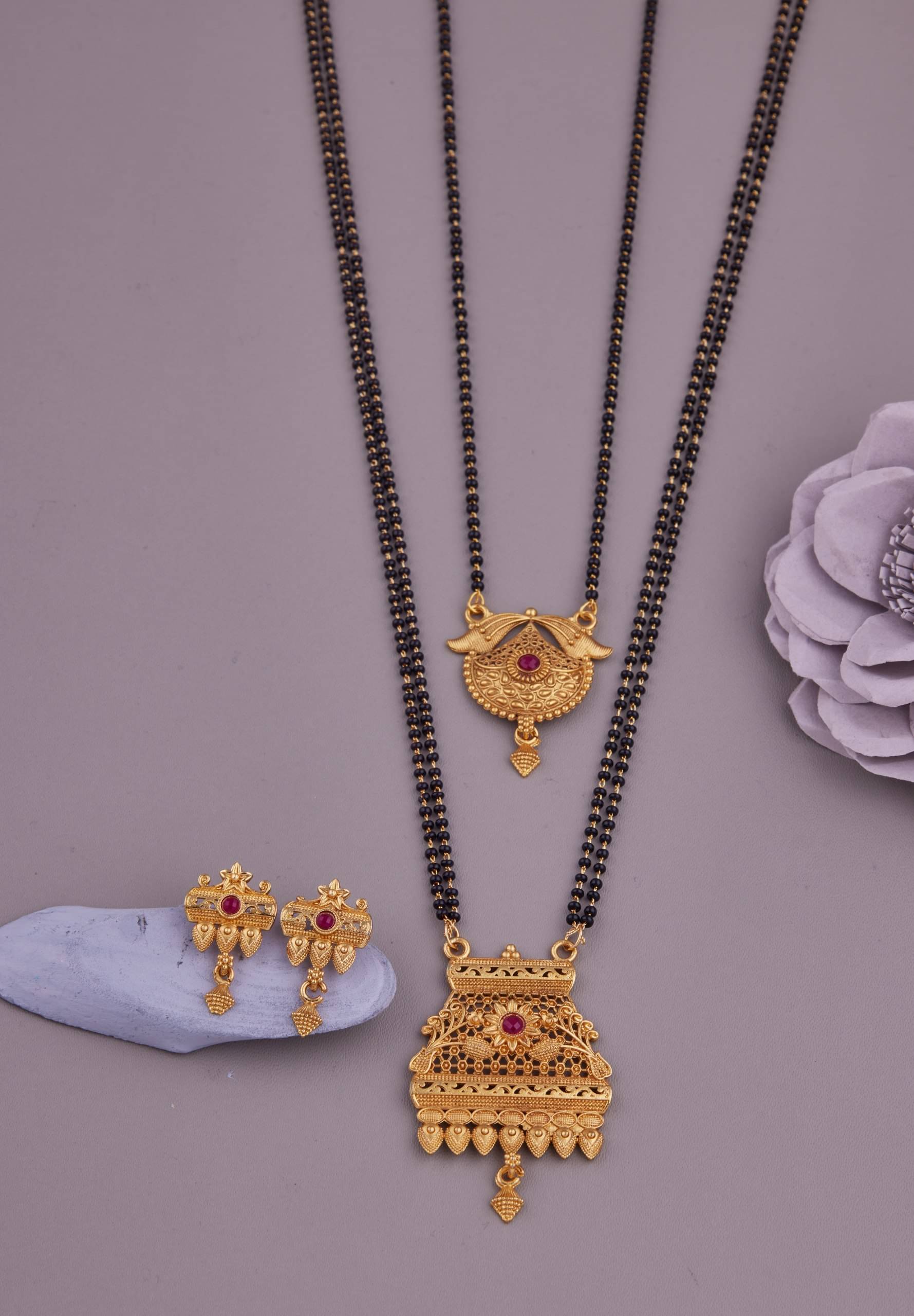 KIEICE Golden Mangalsutra Set ( Pack of 2 )     			KIEICE Golden Mangalsutra Set ( Pack of 2 )