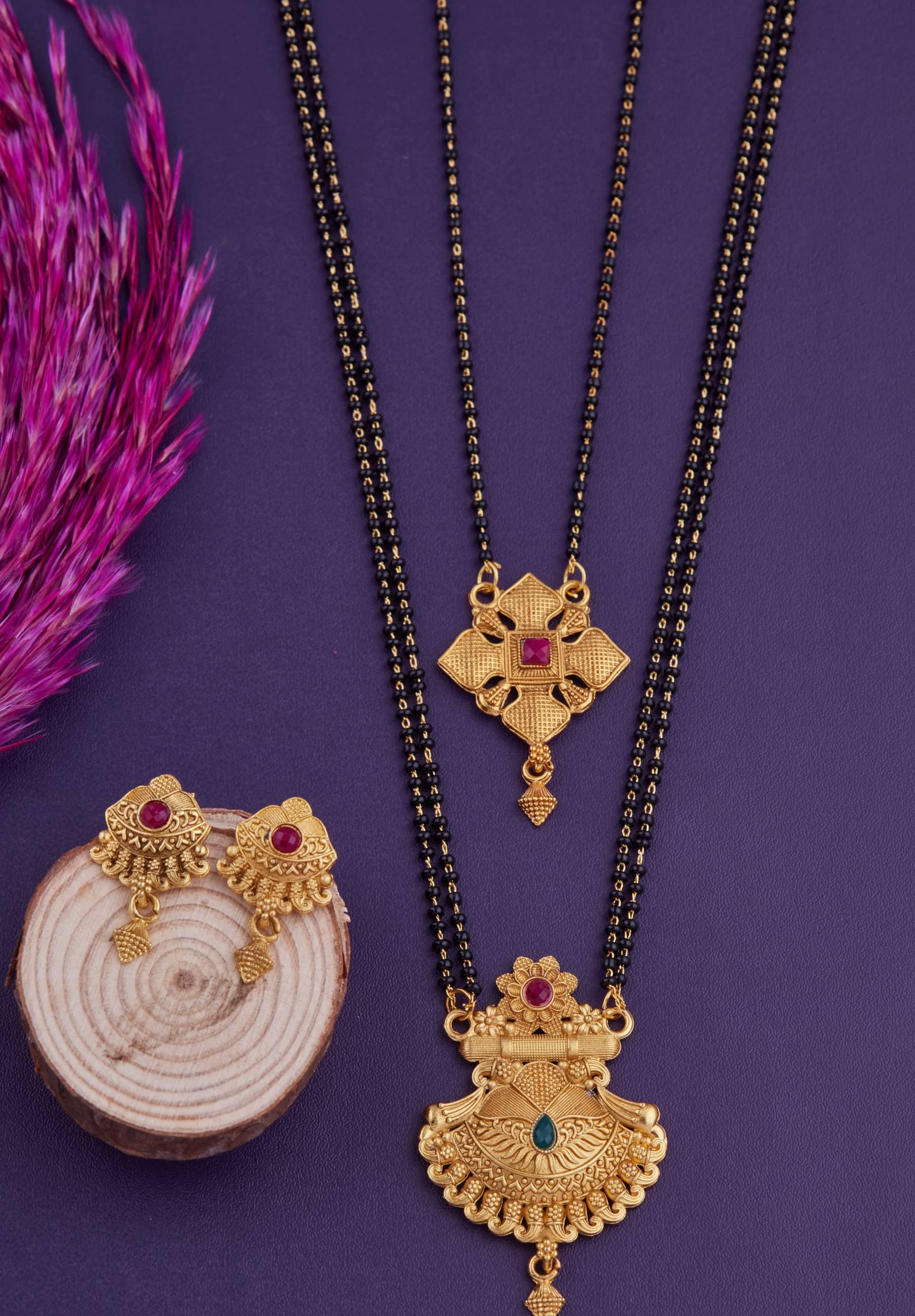 KIEICE Golden Mangalsutra Set ( Pack of 2 ) KIEICE Golden Mangalsutra Set ( Pack of 2 )