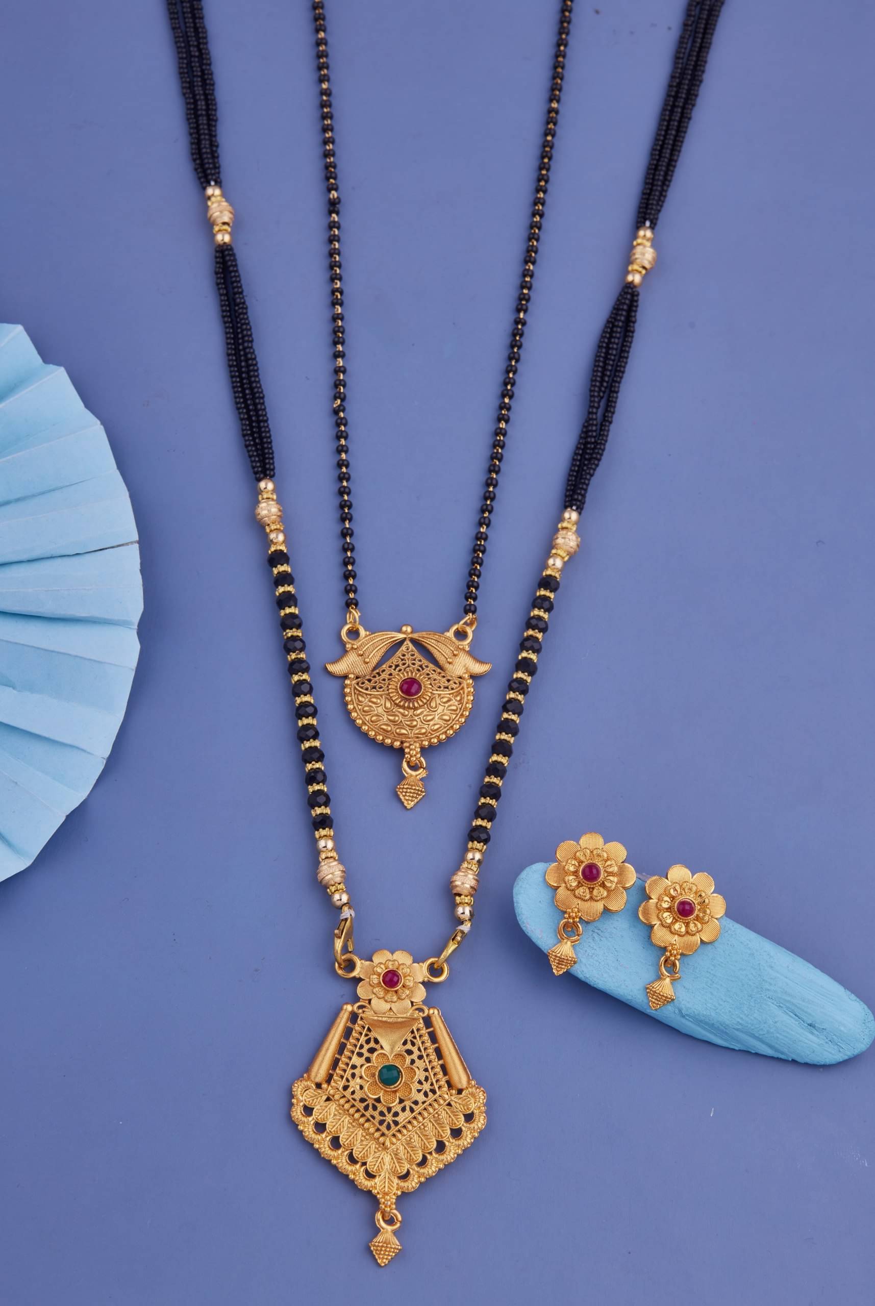     			KIEICE Golden Mangalsutra Set ( Pack of 2 )