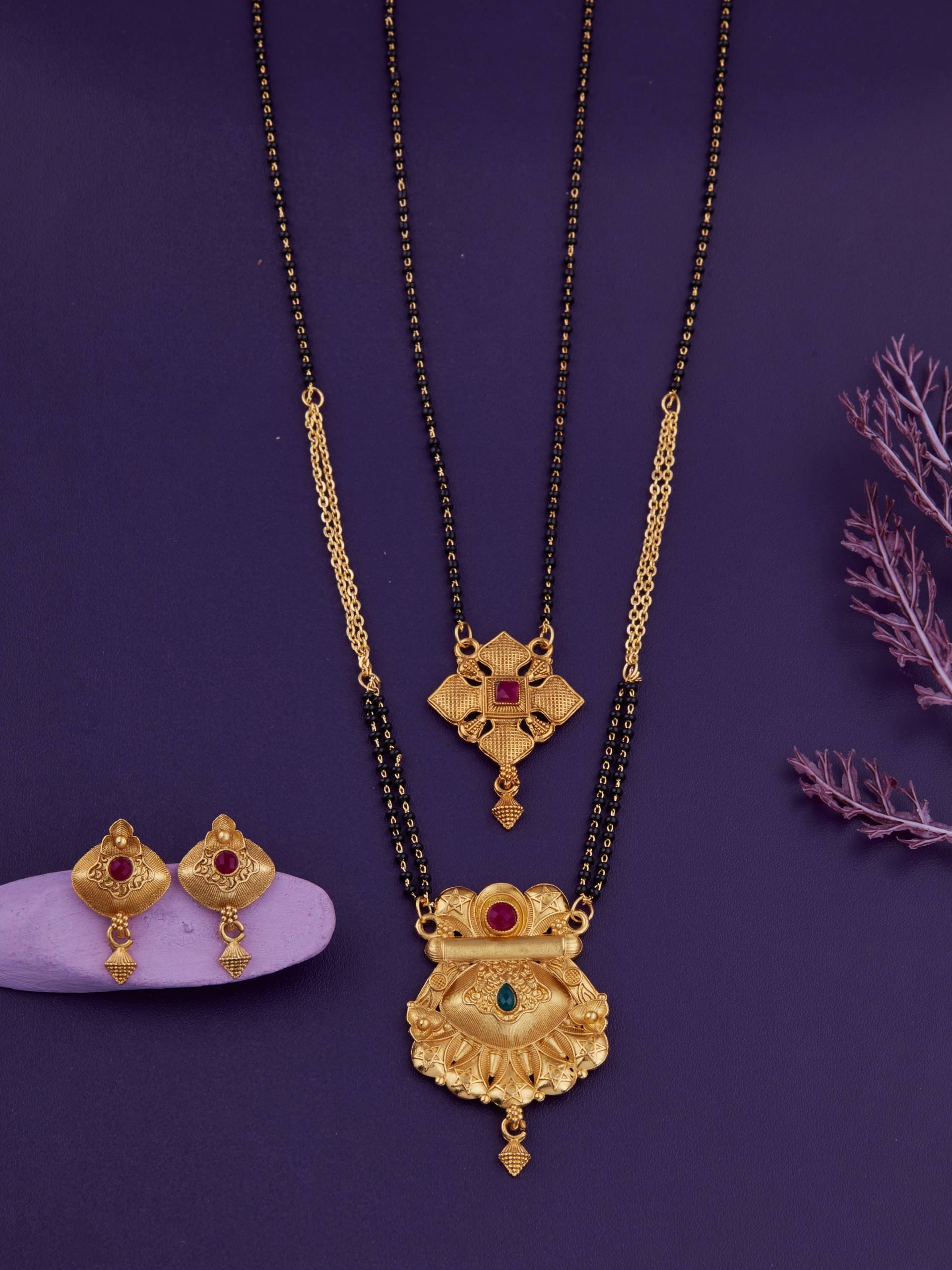 KIEICE Golden Mangalsutra Set ( Pack of 2 ) KIEICE Golden Mangalsutra Set ( Pack of 2 )