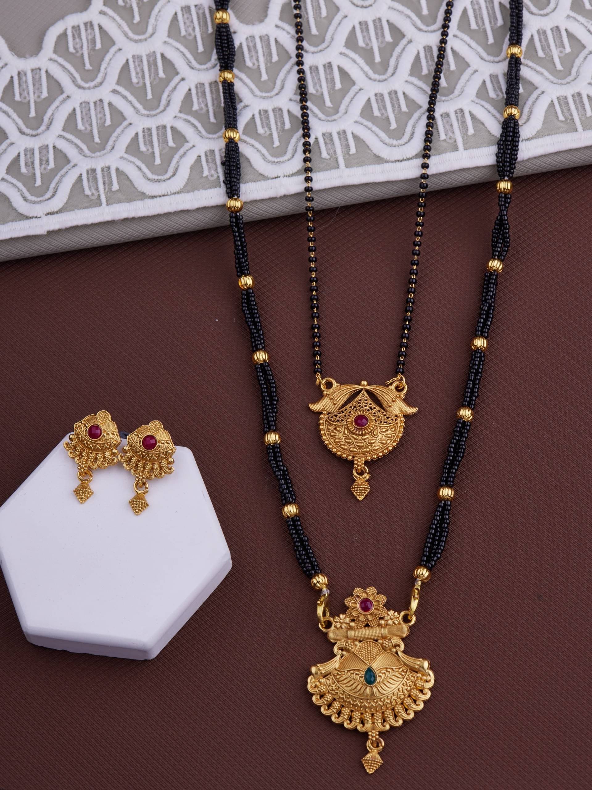 KIEICE Golden Mangalsutra Set ( Pack of 2 )     			KIEICE Golden Mangalsutra Set ( Pack of 2 )