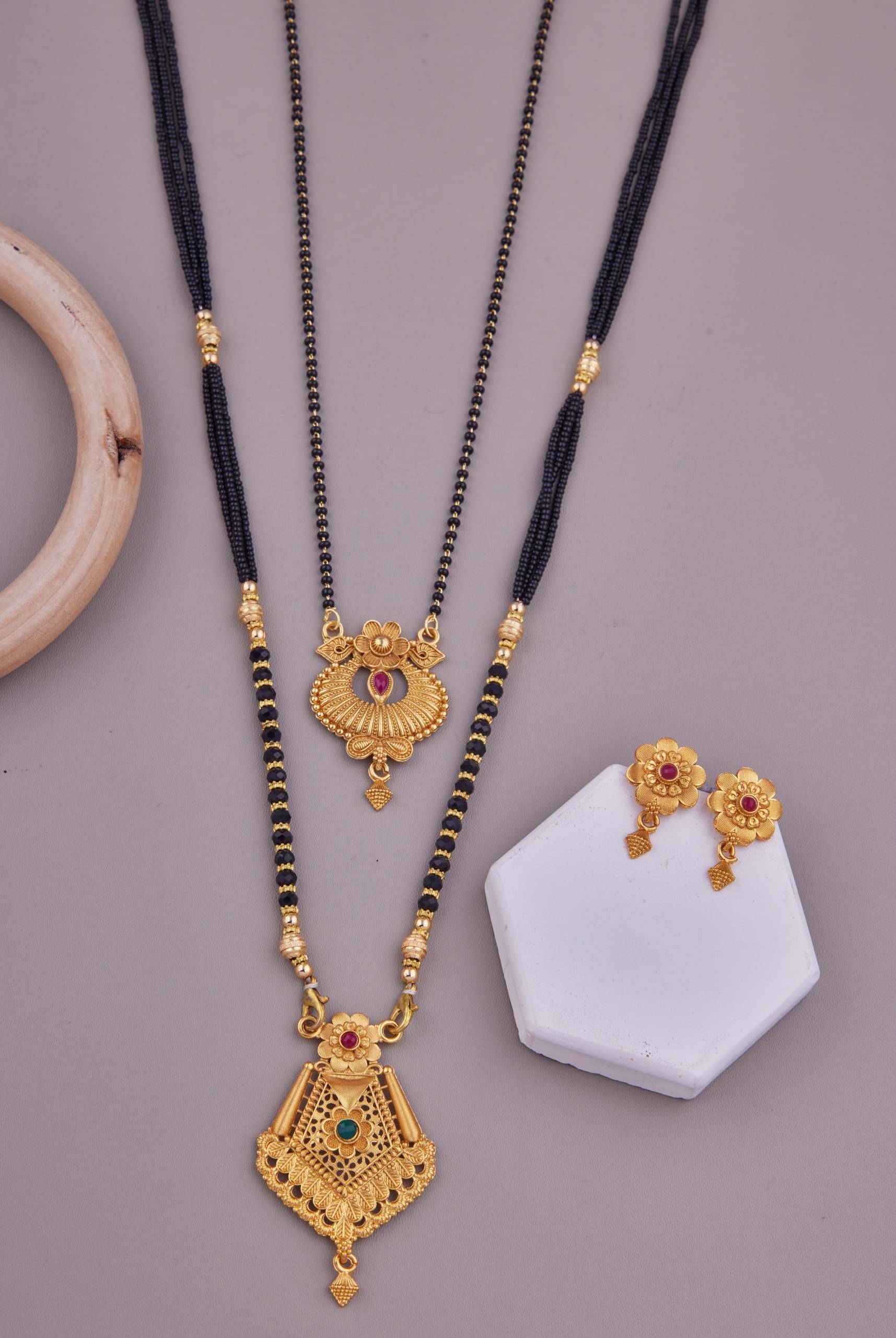 KIEICE Golden Mangalsutra Set ( Pack of 2 ) KIEICE Golden Mangalsutra Set ( Pack of 2 )