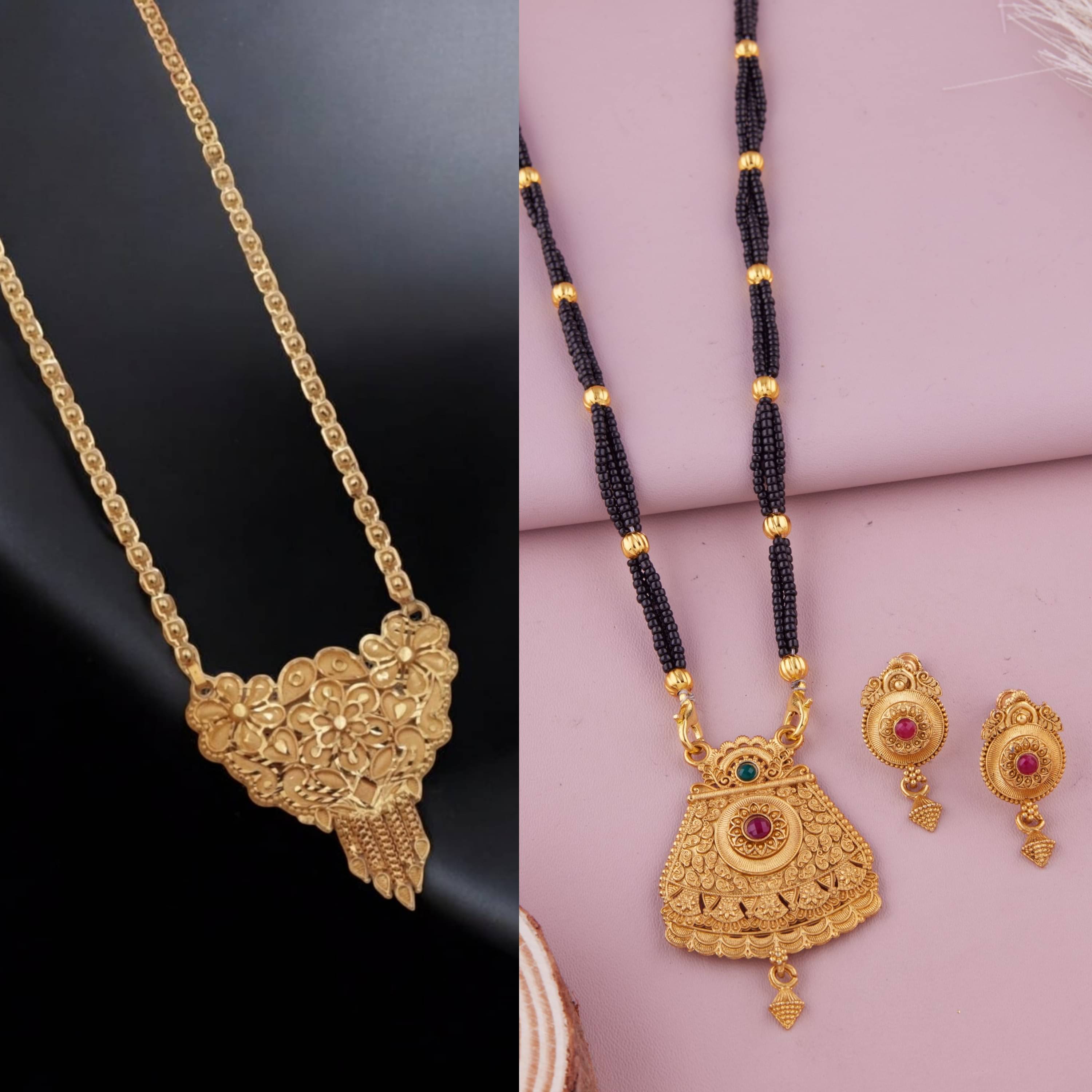 KIEICE Golden Mangalsutra Set ( Pack of 2 )     			KIEICE Golden Mangalsutra Set ( Pack of 2 )