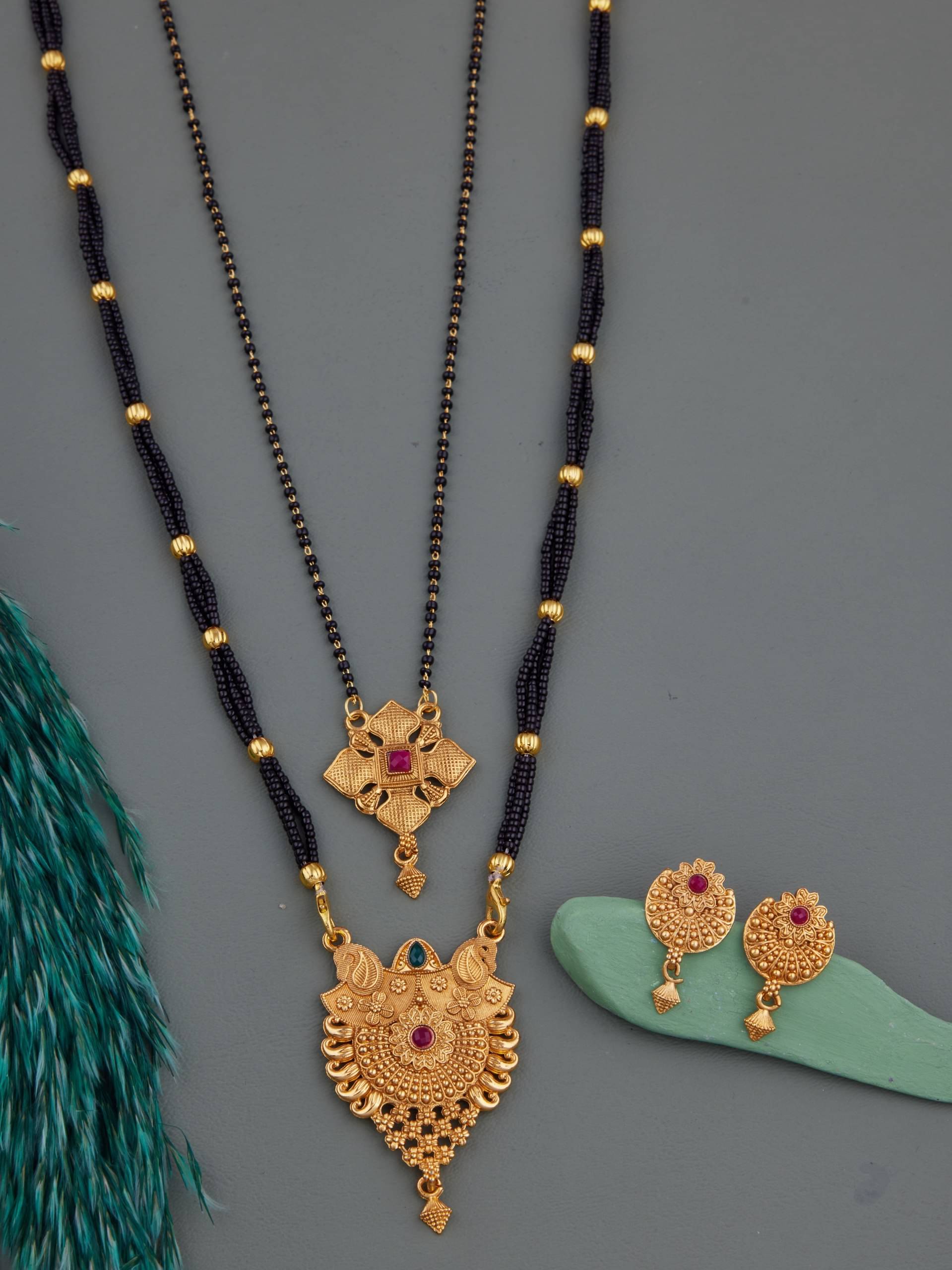 KIEICE Golden Mangalsutra Set ( Pack of 2 ) KIEICE Golden Mangalsutra Set ( Pack of 2 )