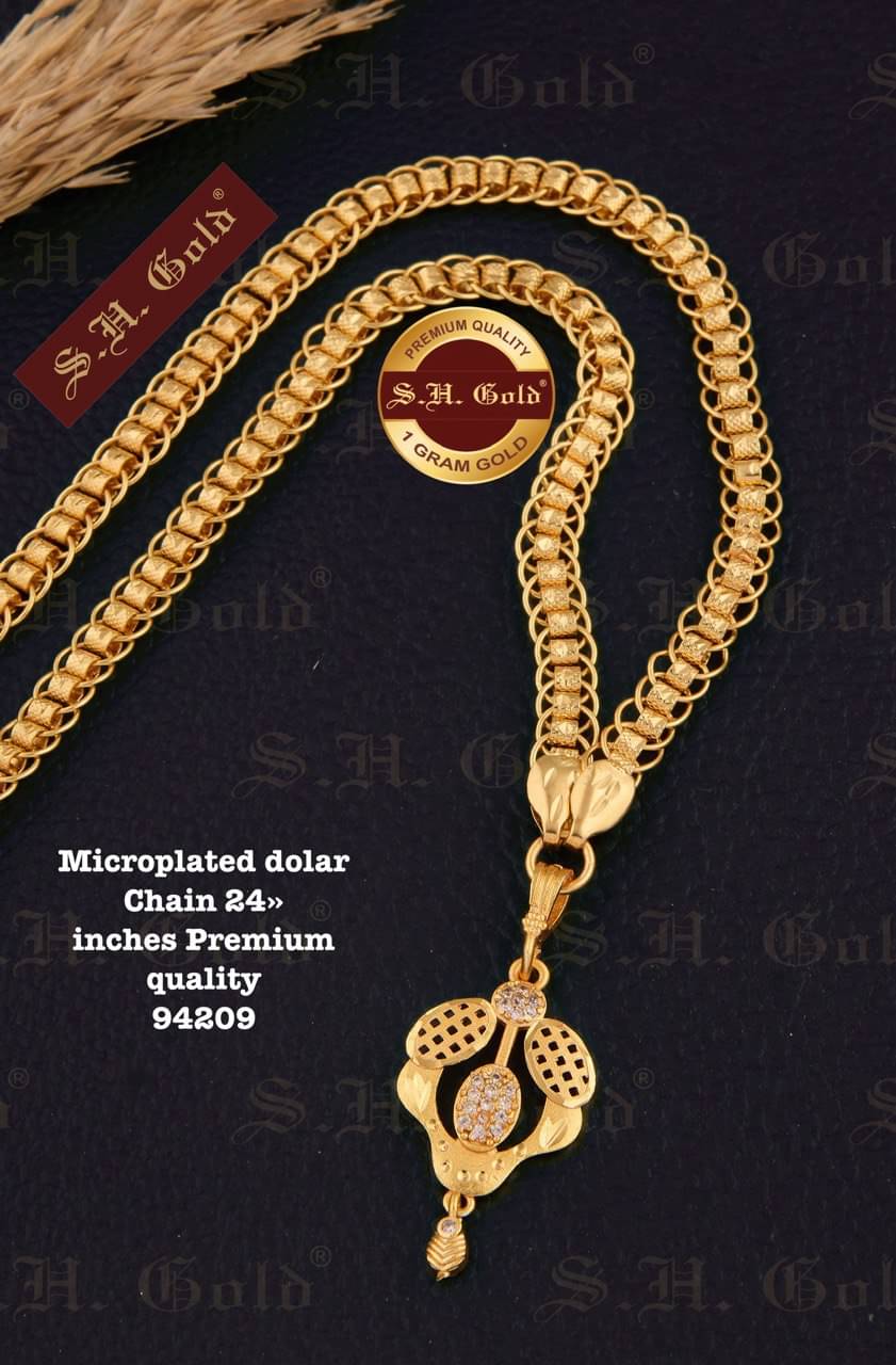     			S H GOLD Gold Plated Chains Combo ( Set of 1 )