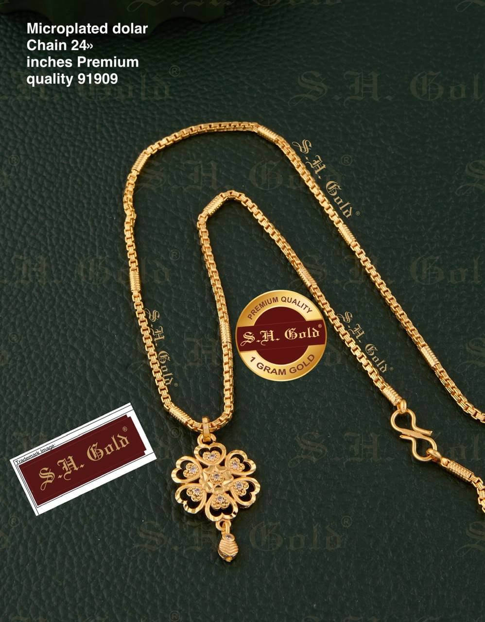     			S H GOLD Gold Plated Chains Combo ( Set of 1 )