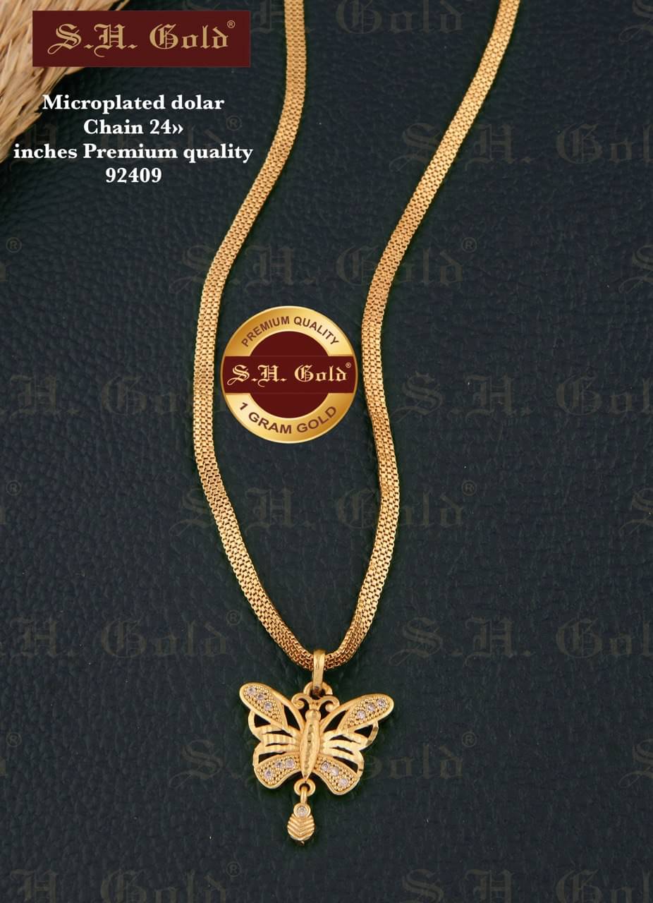     			S H GOLD Gold Plated Chains Combo ( Set of 1 )