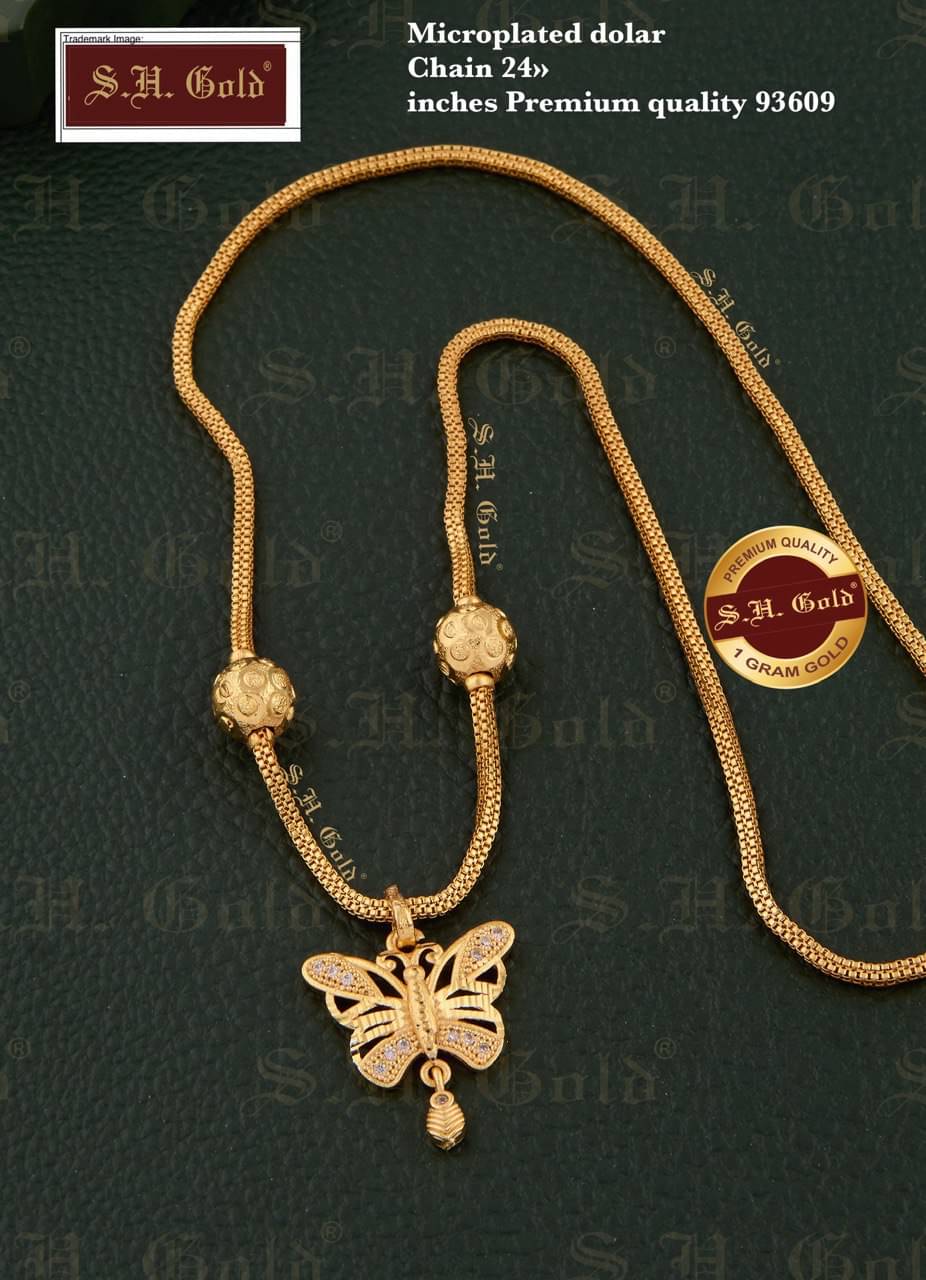     			S H GOLD Gold Plated Chains Combo ( Set of 1 )