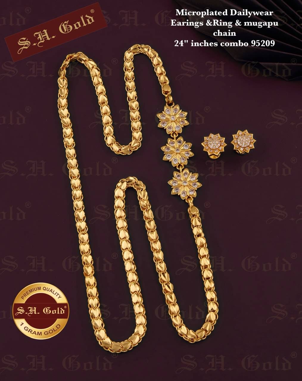 S H GOLD Gold Plated Chains Combo ( Set of 1 )     			S H GOLD Gold Plated Chains Combo ( Set of 1 )