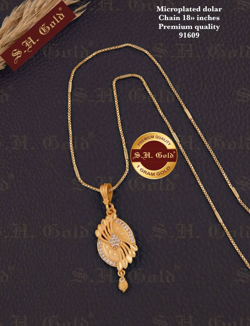     			S H GOLD Gold Plated Chains Combo ( Set of 1 )