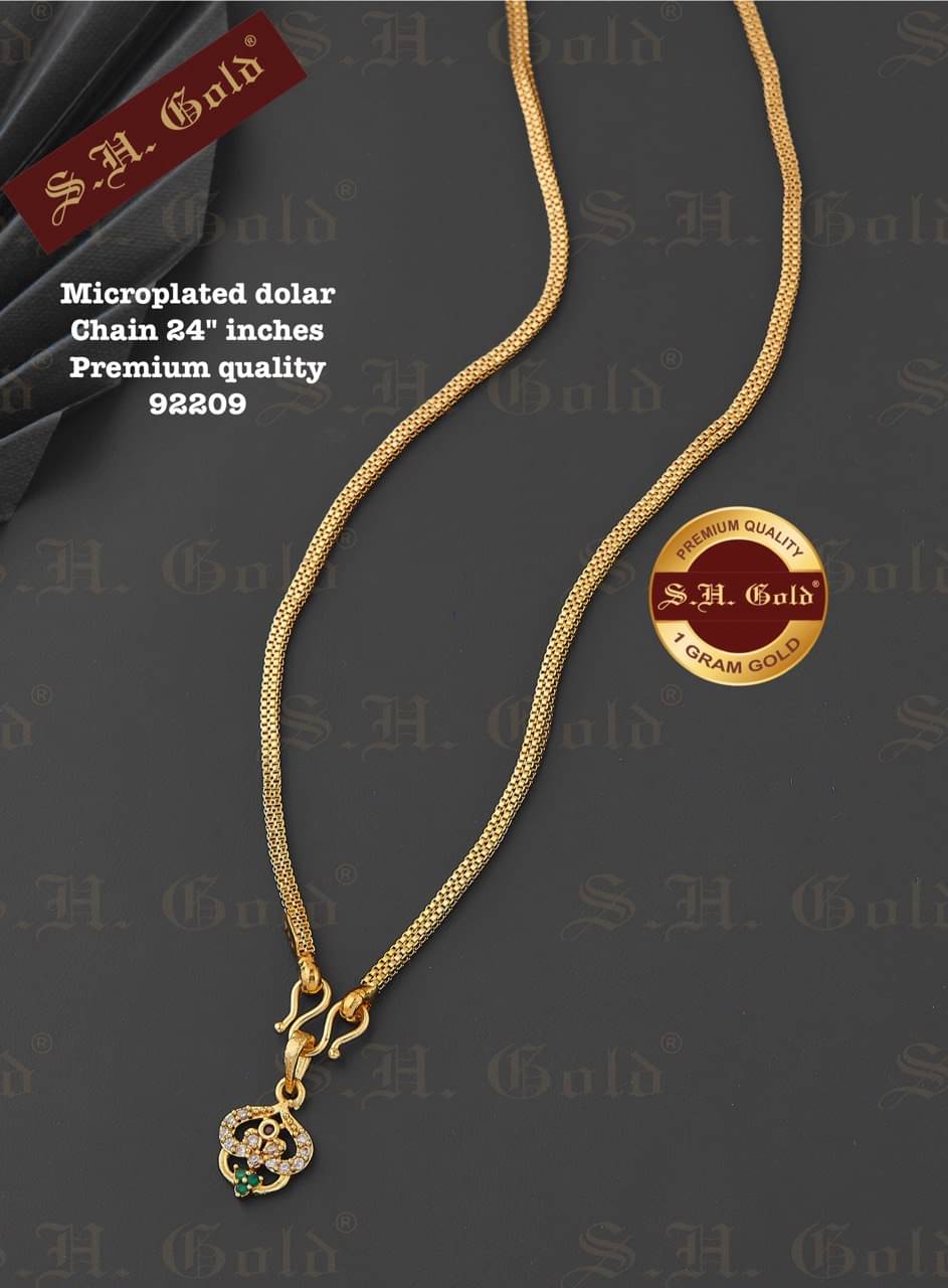     			S H GOLD Gold Plated Chains Combo ( Set of 1 )