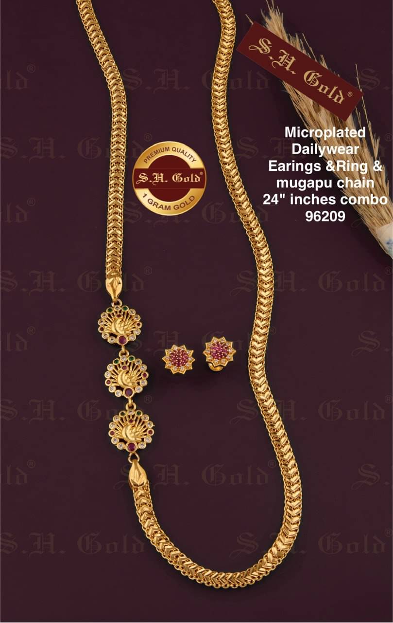     			S H GOLD Gold Plated Chains Combo ( Set of 1 )