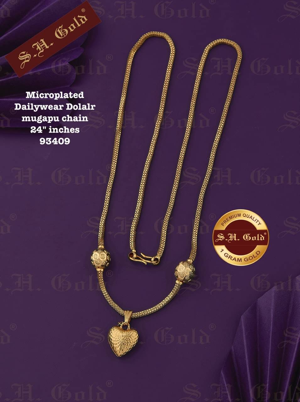     			S H GOLD Gold Plated Chains Combo ( Set of 1 )