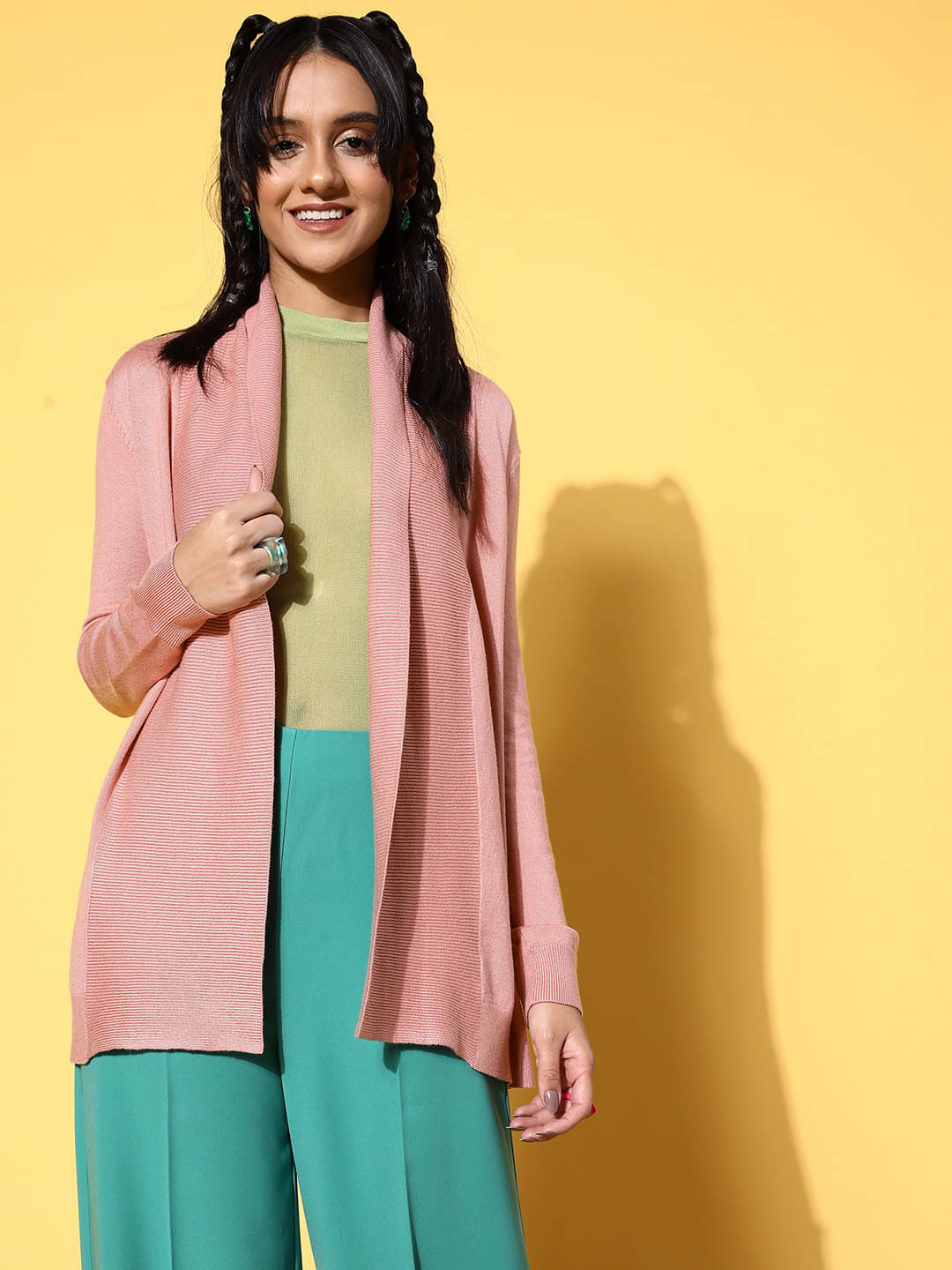 Sassafras Acrylic Regular Collar Women's Pullovers - Pink (Pack of 1) Sassafras Acrylic Regular Collar Women's Pullovers - Pink (Pack of 1)