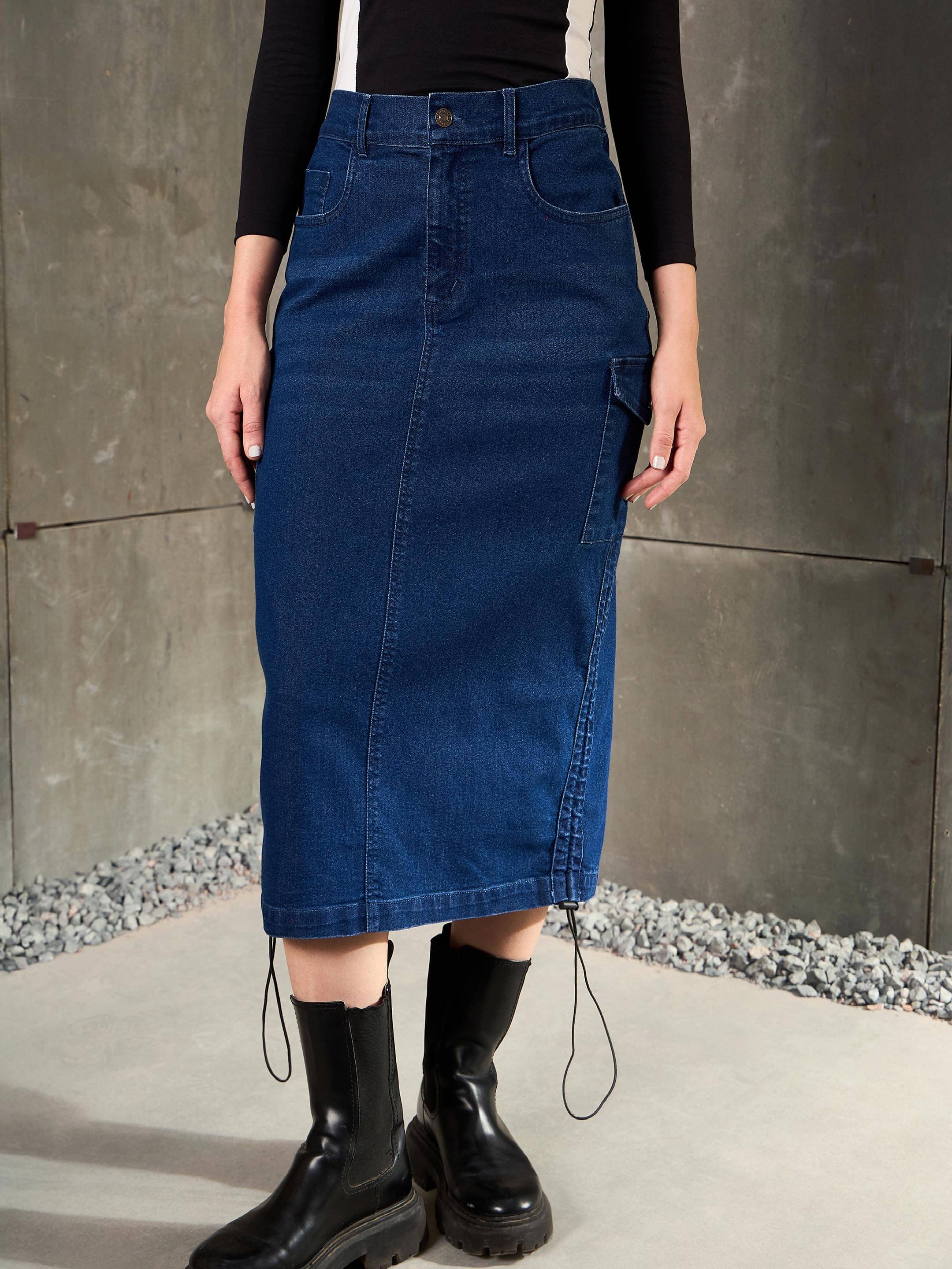 Sassafras Blue Denim Women's A-Line Skirt ( Pack of 1 ) Sassafras Blue Denim Women's A-Line Skirt ( Pack of 1 )
