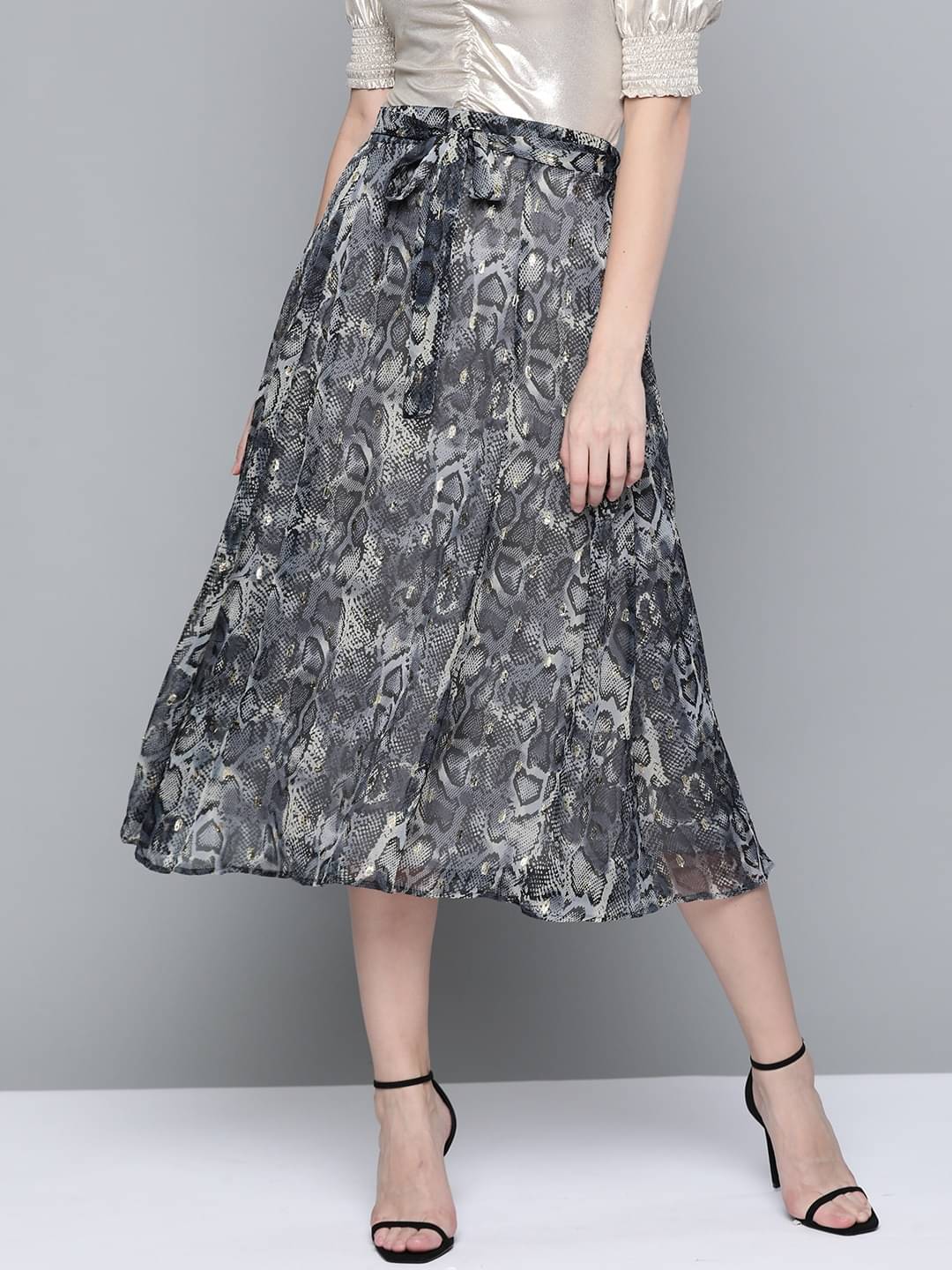 Sassafras Grey Cotton Women's Flared Skirt ( Pack of 1 ) Sassafras Grey Cotton Women's Flared Skirt ( Pack of 1 )