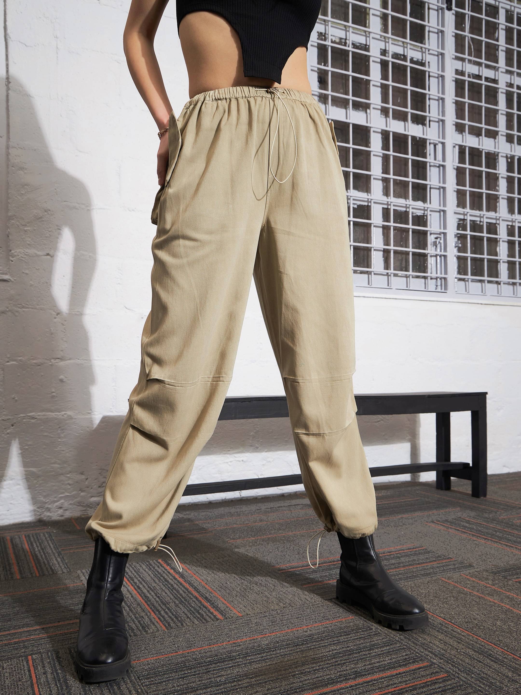     			Sassafras Pack of 1 Cotton Regular Women's Casual Pants ( Beige )