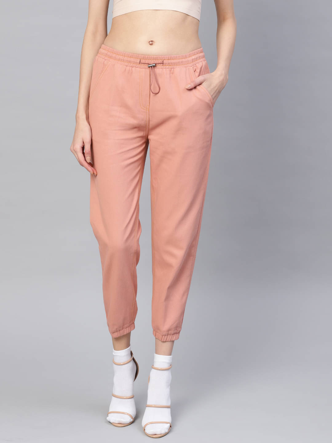     			Sassafras Pack of 1 Denim Regular Women's Casual Pants ( Pink )