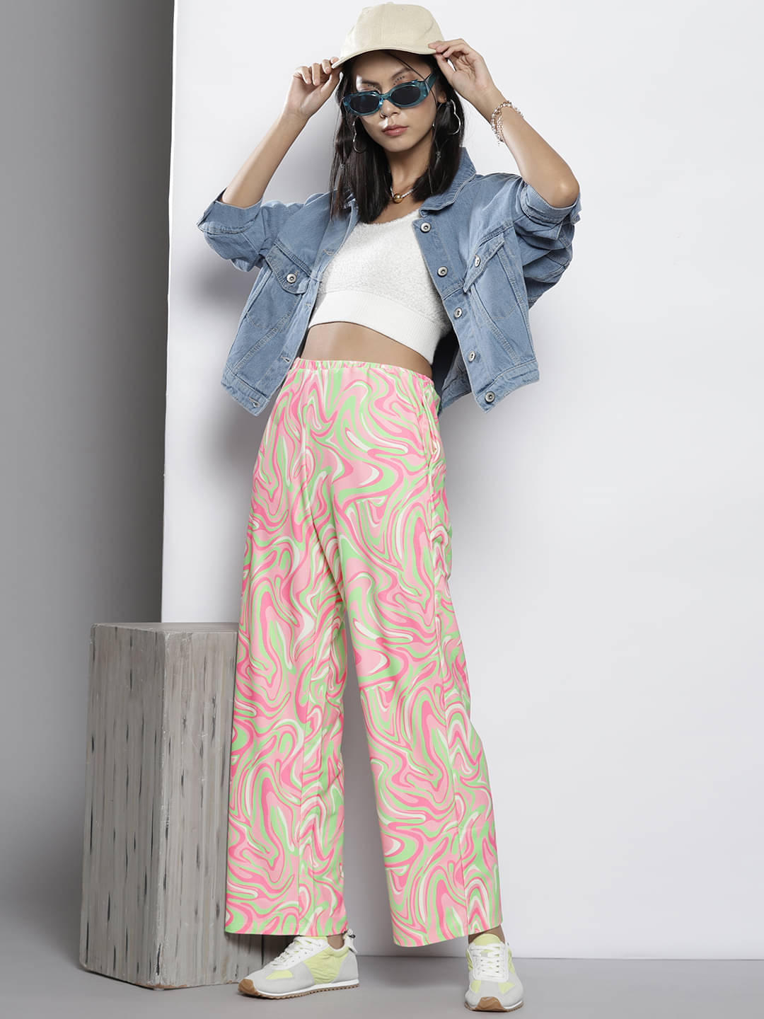     			Sassafras Pack of 1 Polyester Regular Women's Casual Pants ( Pink )