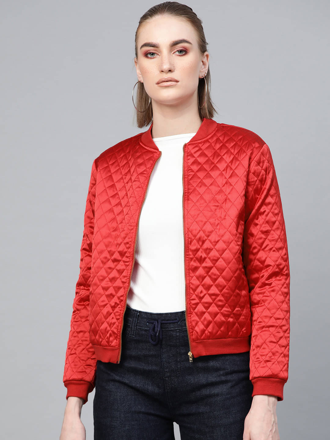     			Sassafras - Polyester Red Bomber Jackets Pack of 1