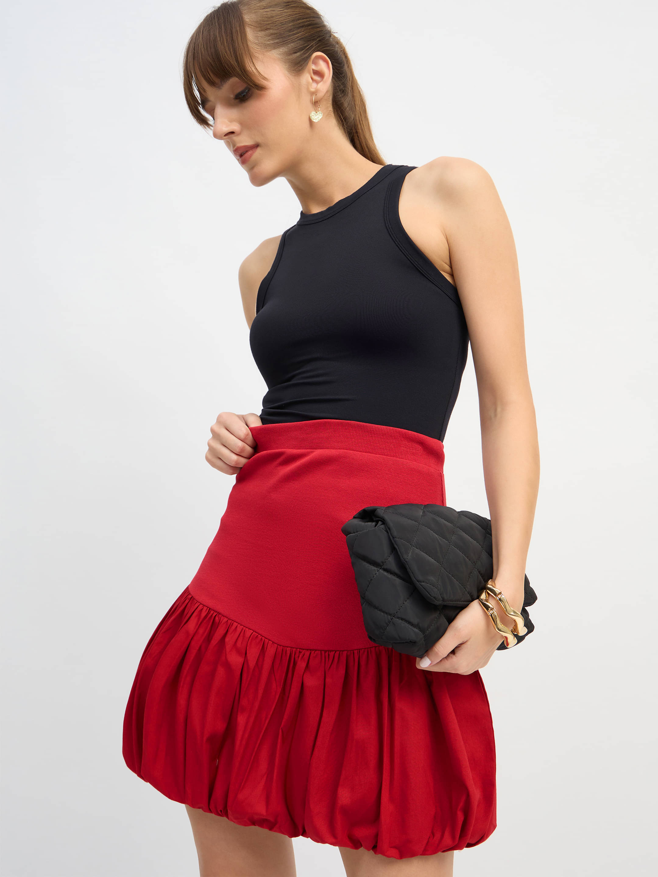     			Sassafras Red Cotton Blend Women's Flared Skirt ( Pack of 1 )
