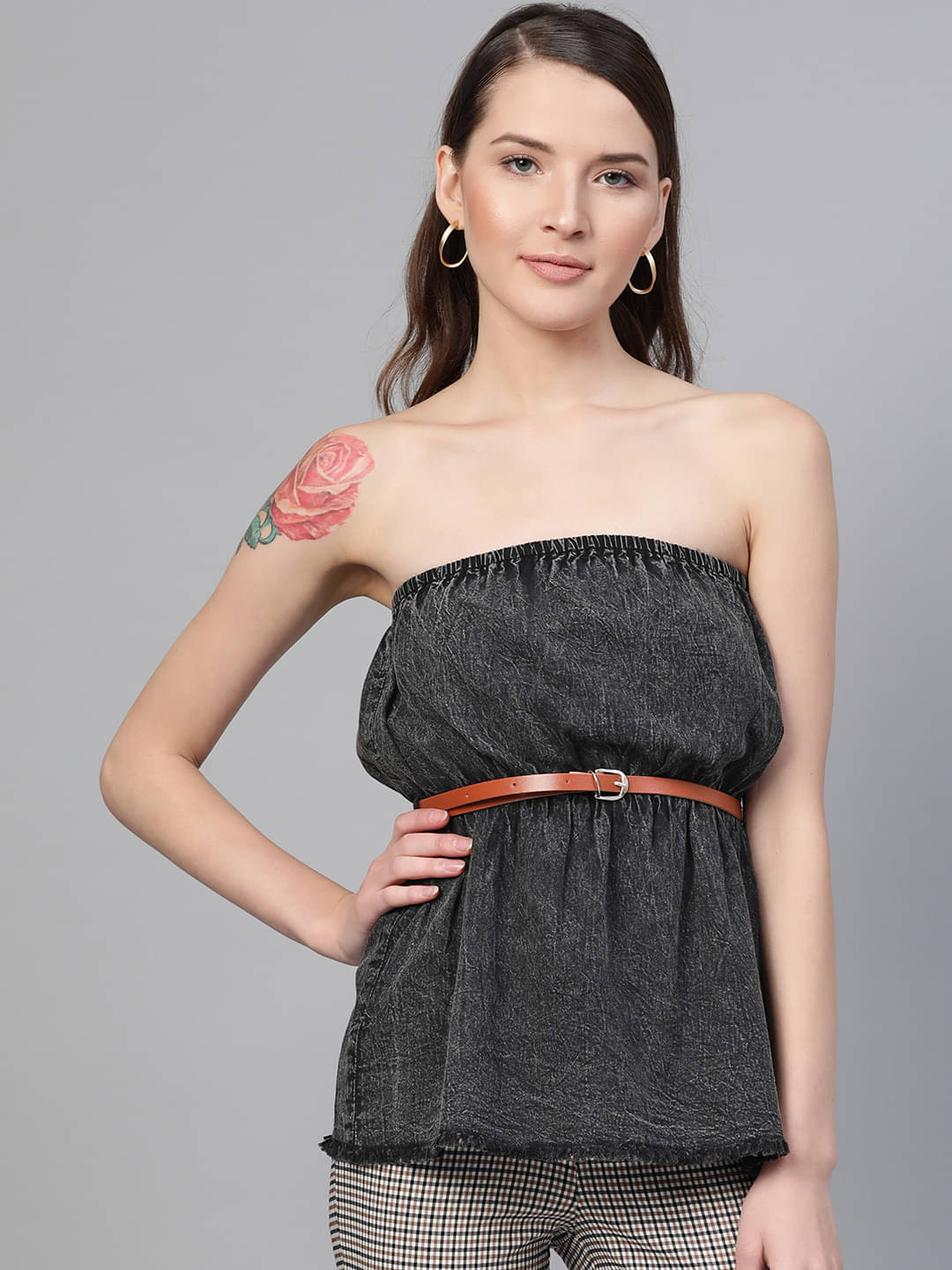     			Sassafras Women's Cotton Regular Top ( Black )