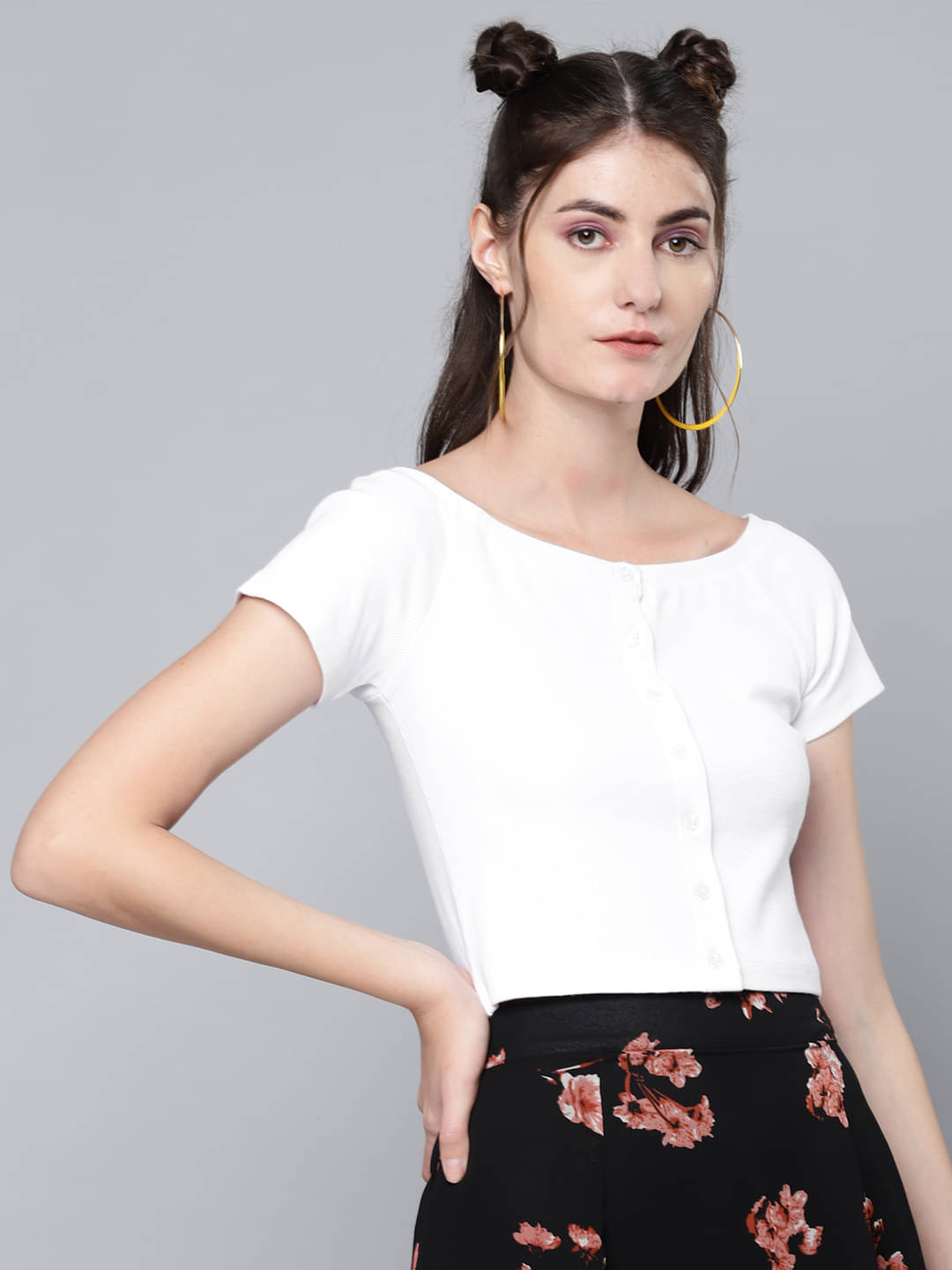     			Sassafras Women's Cotton Regular Top ( White )