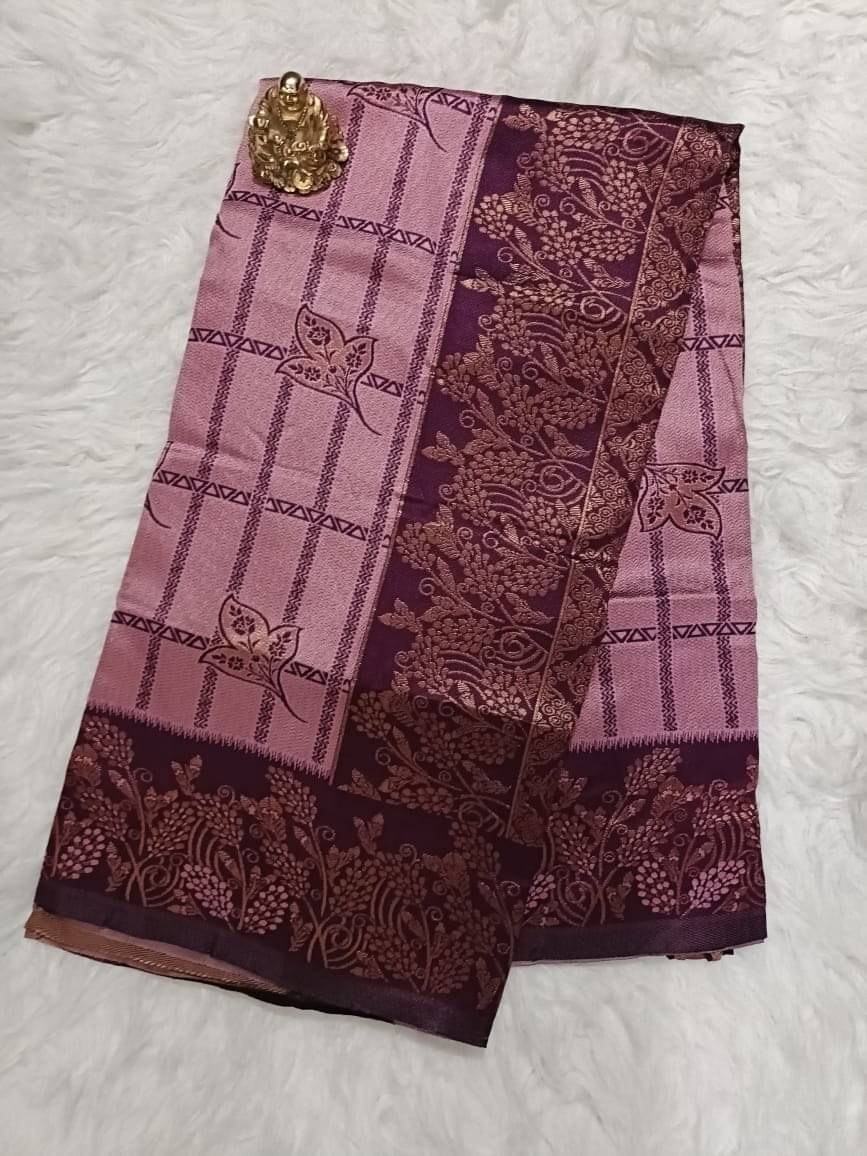 Semore Art Silk Solid Saree With Unstitched Blouse Piece ( Pink ) Semore Art Silk Solid Saree With Unstitched Blouse Piece ( Pink )
