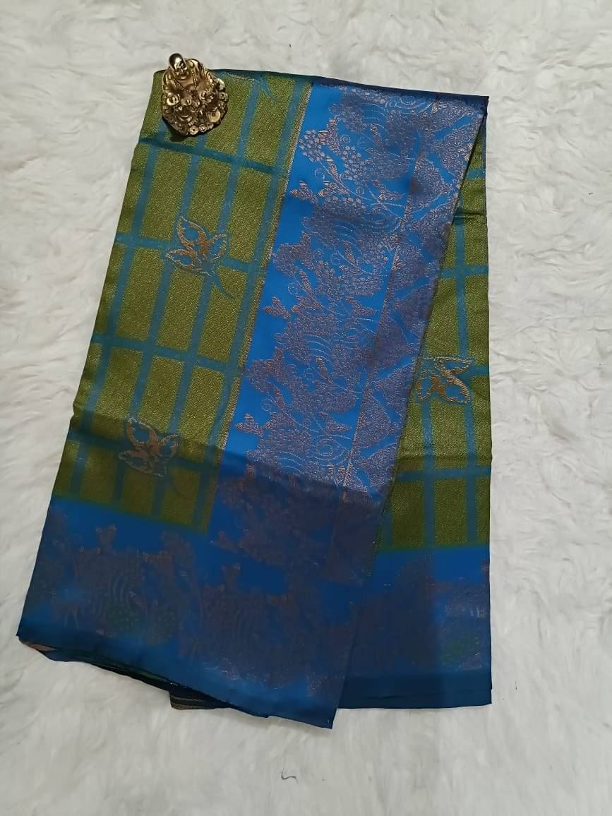     			Semore Art Silk Solid Saree With Unstitched Blouse Piece ( Green )