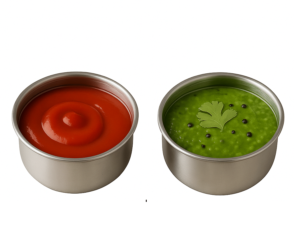     			SunLife Chutney Jars 110ml Steel Multicolor Pickle Container ( Set of 2 )