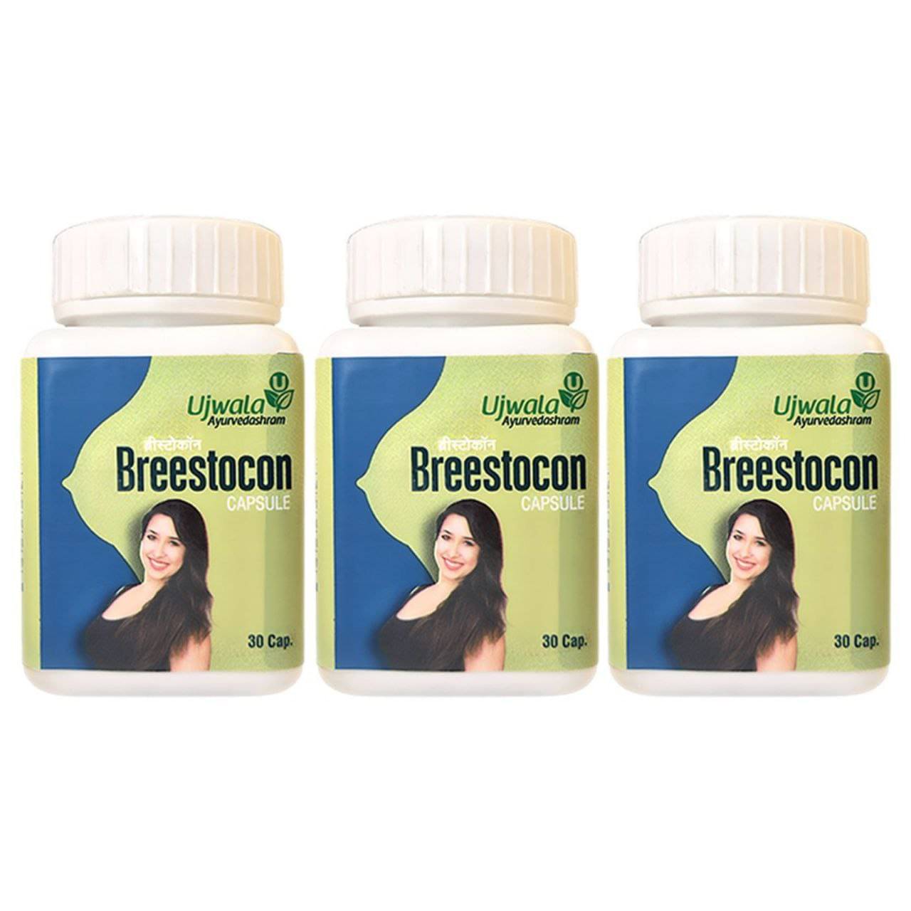     			Ujwala Ayurvedashram Breestocon Capsule pack of 3 I Herbal Breast Growth I Natural Breast Enhancer I Breast Size Increase Kit I Ayurvedic  (90 capsules)