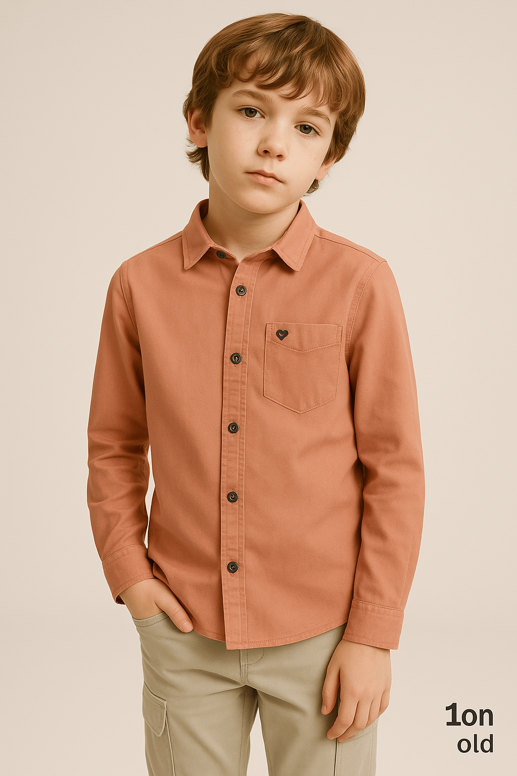     			ZAKAR STYLE Pack of 1 Boys Cotton Blend Full Sleeves Shirt ( Peach )