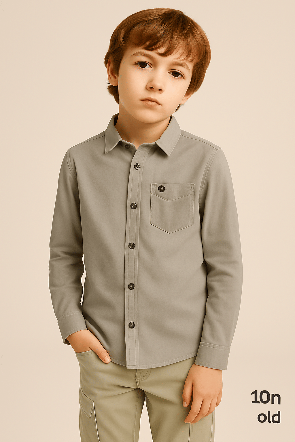     			ZAKAR STYLE Pack of 1 Boys Cotton Blend Full Sleeves Shirt ( Grey )