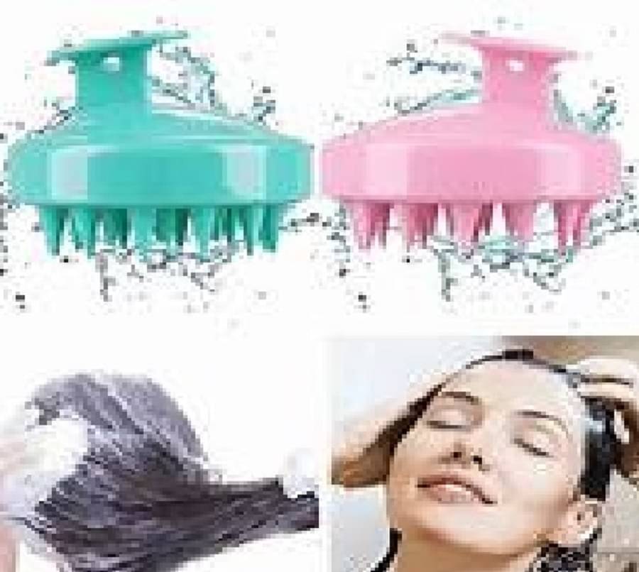     			pack of 2 Eco-Friendly Scalp Massager Shampoo Brush with Soft Silicone Bristles – Wheat Straw Body, Hair Scrubber for Dandruff Removal, Hair Loss Prevention – For Men & Women