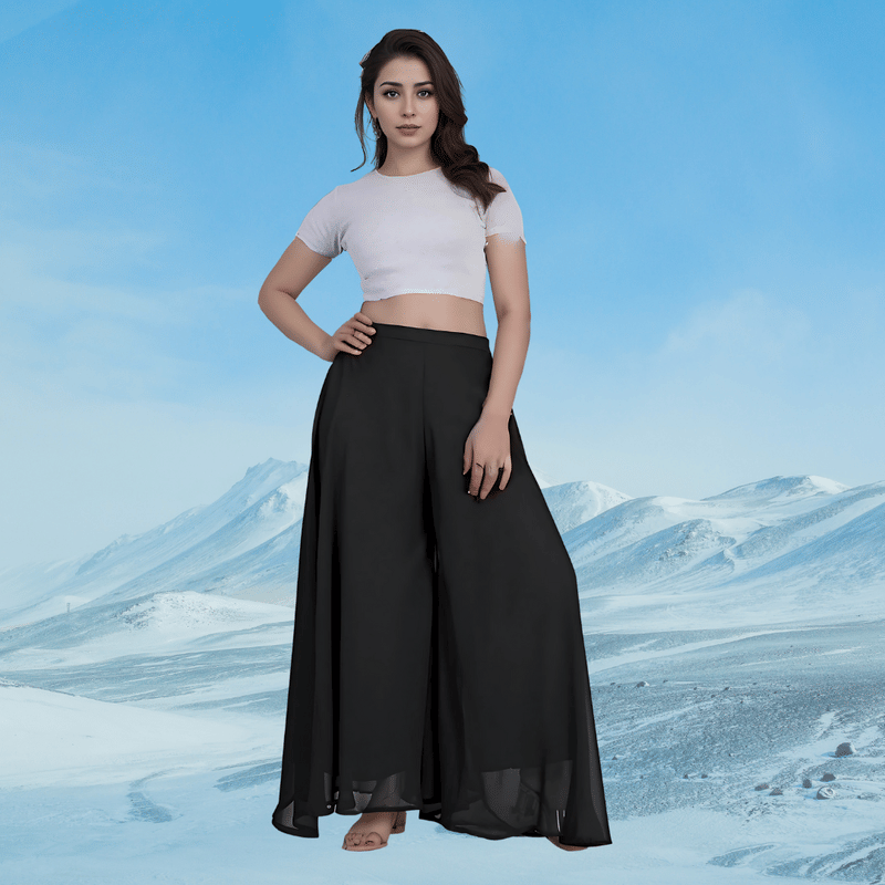     			rangvini Women Georgette Palazzo ( Charcoal )