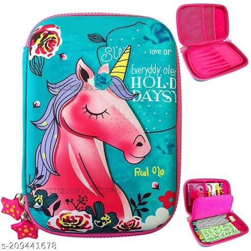 6 Pcs Unicorn party favour return gift set for kids girls 3D print Unicorn pouch with pens and eraser 6 Pcs Unicorn party favour return gift set for kids girls 3D print Unicorn pouch with pens and eraser