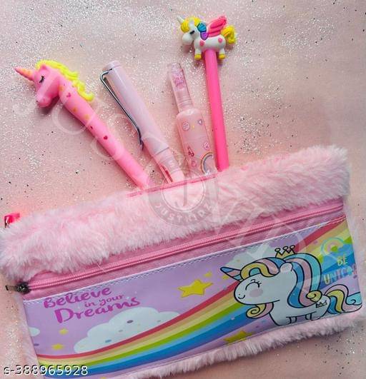     			ARN  Zipper Closer Pencil Case BTS Character Team Coin Pouch Stationery Pouch for School Travel Pouch for Girls RJ BT21 Printed Soft Convas Pencil Pouch, Costmetic Bag, for Kids Gift Set (Style 1)