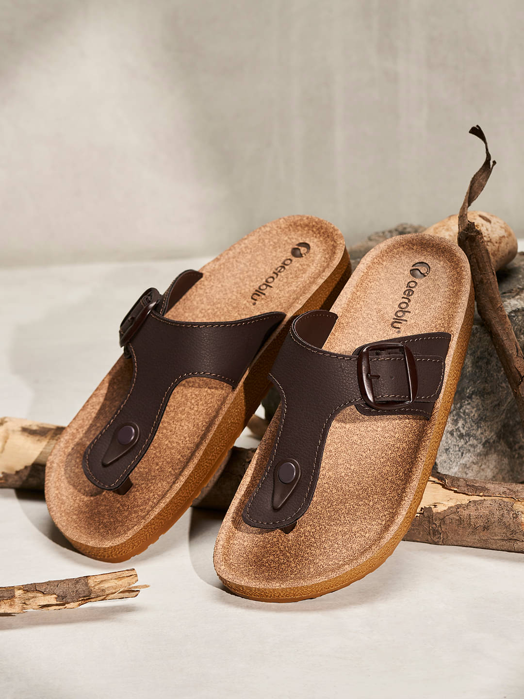 Aeroblu - Brown Men's Sandals Aeroblu - Brown Men's Sandals
