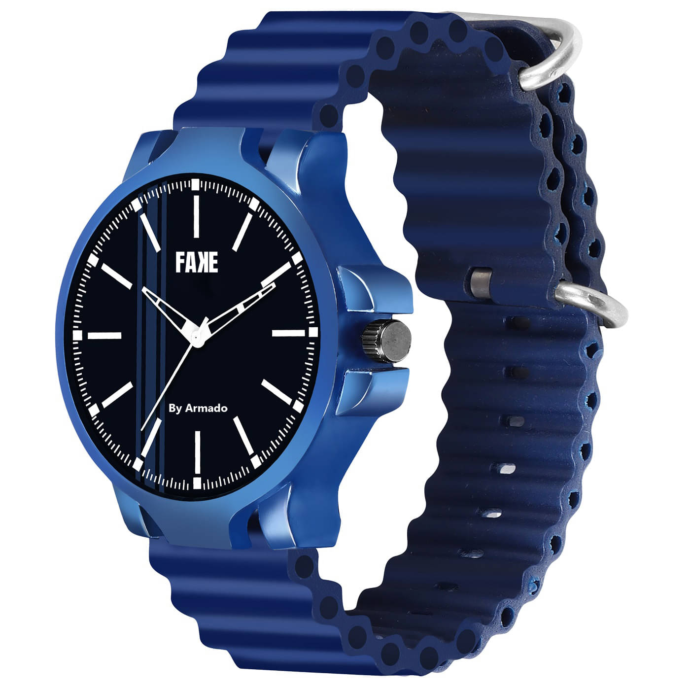     			Armado Blue Silicon Analog Men's Watch