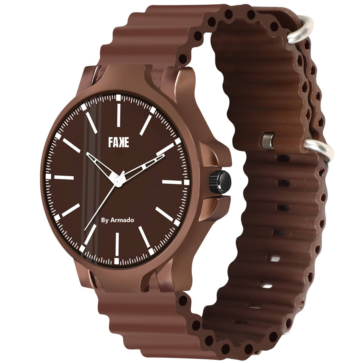     			Armado Brown Silicon Analog Men's Watch