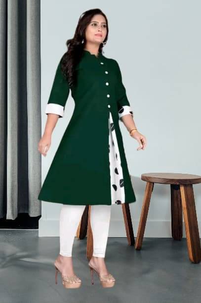 BONISTA FASHION FOR ALL Women Cotton Flex Solid A-line Kurti ( Green ) BONISTA FASHION FOR ALL Women Cotton Flex Solid A-line Kurti ( Green )