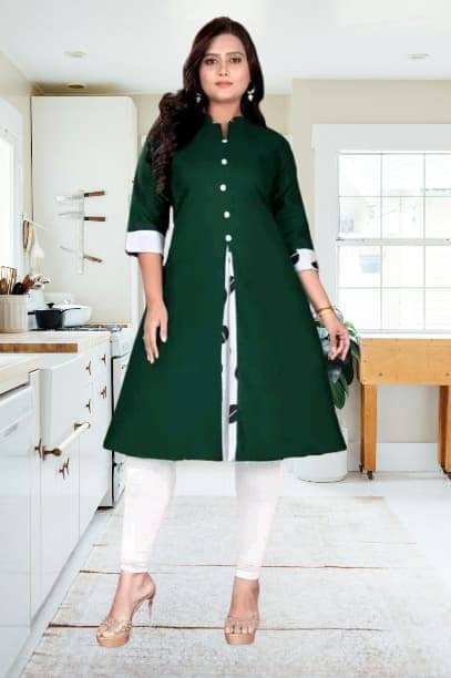 BONISTA FASHION FOR ALL Women Cotton Flex Solid A-line Kurti ( Green ) BONISTA FASHION FOR ALL Women Cotton Flex Solid A-line Kurti ( Green )