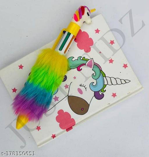     			BTS & UNICORN COMBO GIFT SET FOR KIDS , 1 BTS FUR POUCH, 1 A6 BTS DAIRY, 1 UNICORN CARRY BAG, 1 KEYCHAIN, 2 PCS Cartoon eraser, 2 Sticky notes, 1 Gel pen, 1 pencil  ( PACK OF 10 )