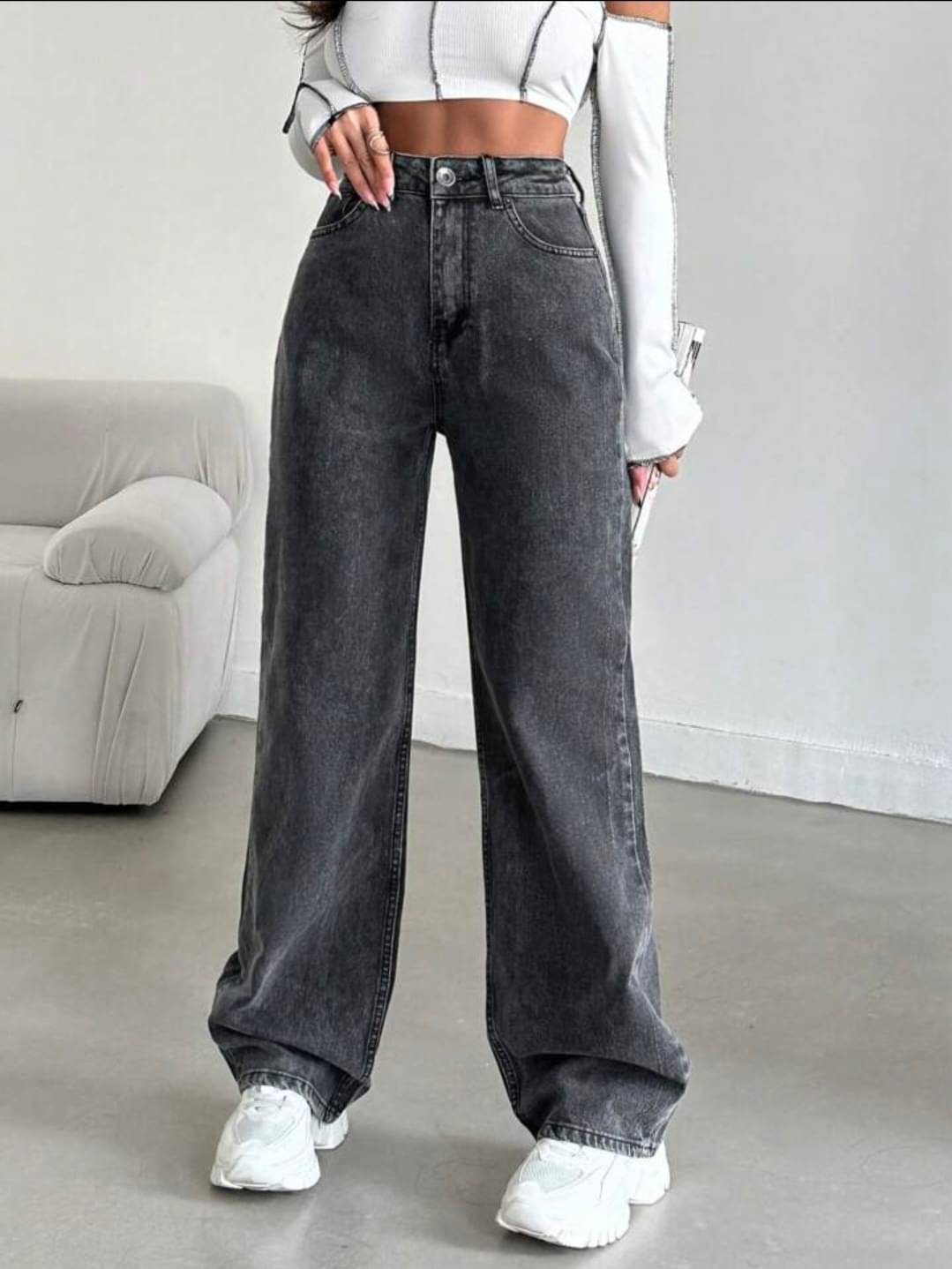     			Bluethreads Women's Relaxed Fit High-Rise Jeans ( Black )
