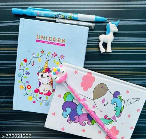     			Combo of 3D Pencil Case with Cartoon Stationery Set with Geometry, Pencils, Eraser, Scale, Sharpener, Crayons (Pack of 2)