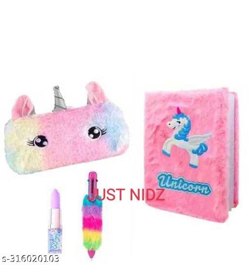 Combo of A6 Mini Fur Diary + 1 Soft fur pouch + 1 Lipstick pen + 1 Fur Pen Combo of A6 Mini Fur Diary + 1 Soft fur pouch + 1 Lipstick pen + 1 Fur Pen