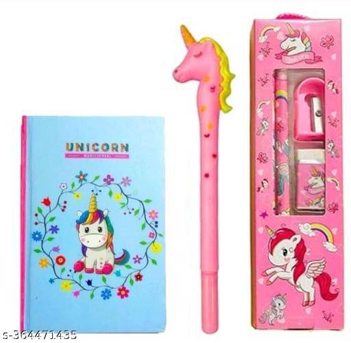     			Combo of Fur Pouch with Chocolate Dairy, Eraser and Stationary accessories (Pack of 15)