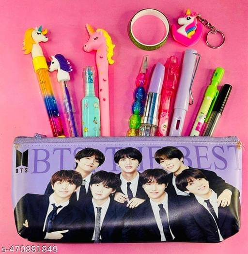     			Combo of Unicorn A6 Diary with Mermaid pen, Unicorn star pen, Gel pen, Ice cream eraser and Unicorn glitter pen( PACK OF 6)